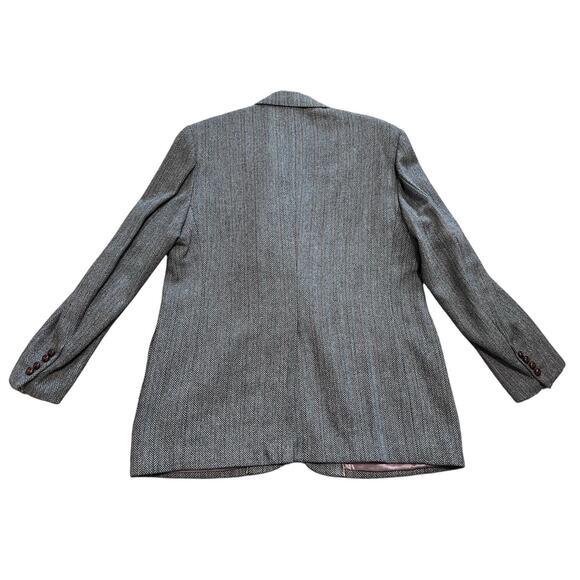 JOE NAMATH Men's Tweed Sport Coat Blazer Two Button Herringbone Stripe 46R - Picture 5 of 9